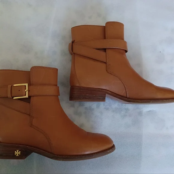 Tory Burch Women Brooke Ankle Booties tan calf leather size 6 preowned - Picture 12 of 13